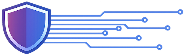 Shield logo with electronic legs